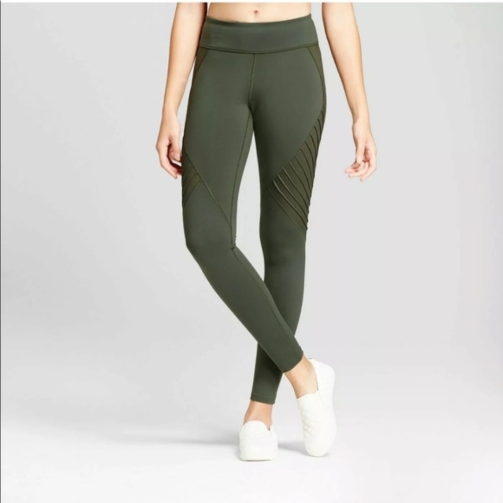 Joy Lab Olive Motto Leggings Size Small